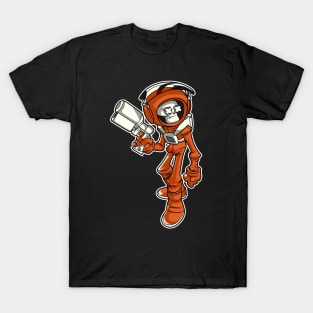 Orange Skeleton Astronaut T-Shirt